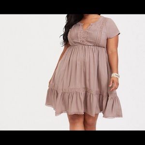 Torrid lace trim skater dress